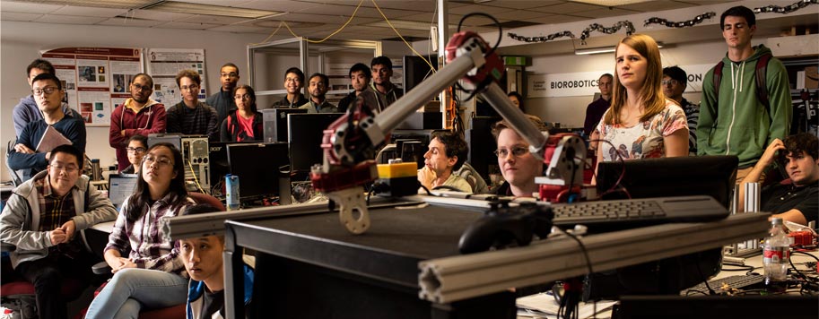 Howie Choset and sttudents in his lab