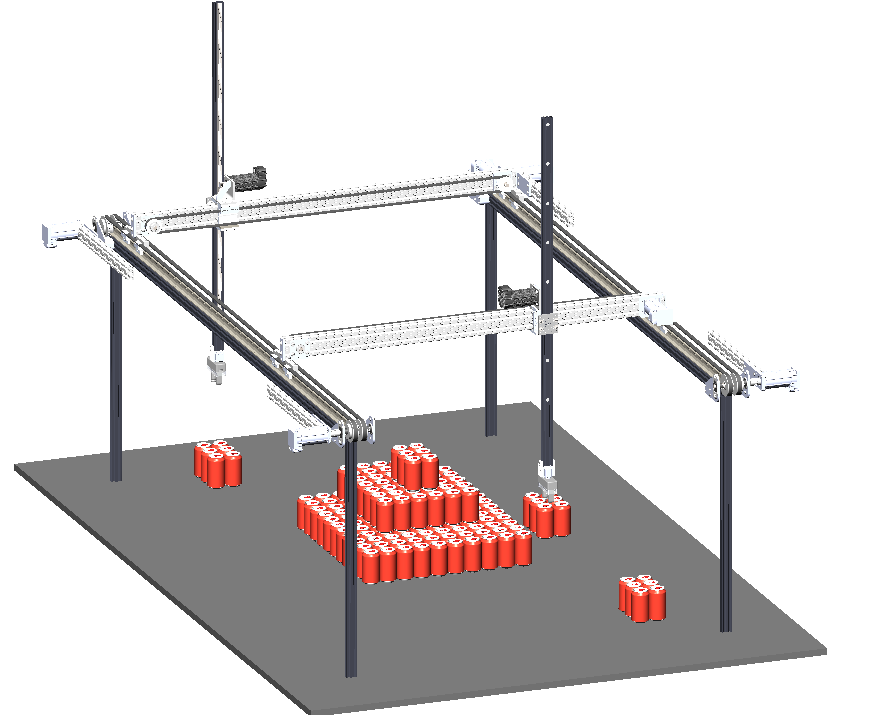 Graphical depiction of the Multi-agent: Decentralized Assembly System project